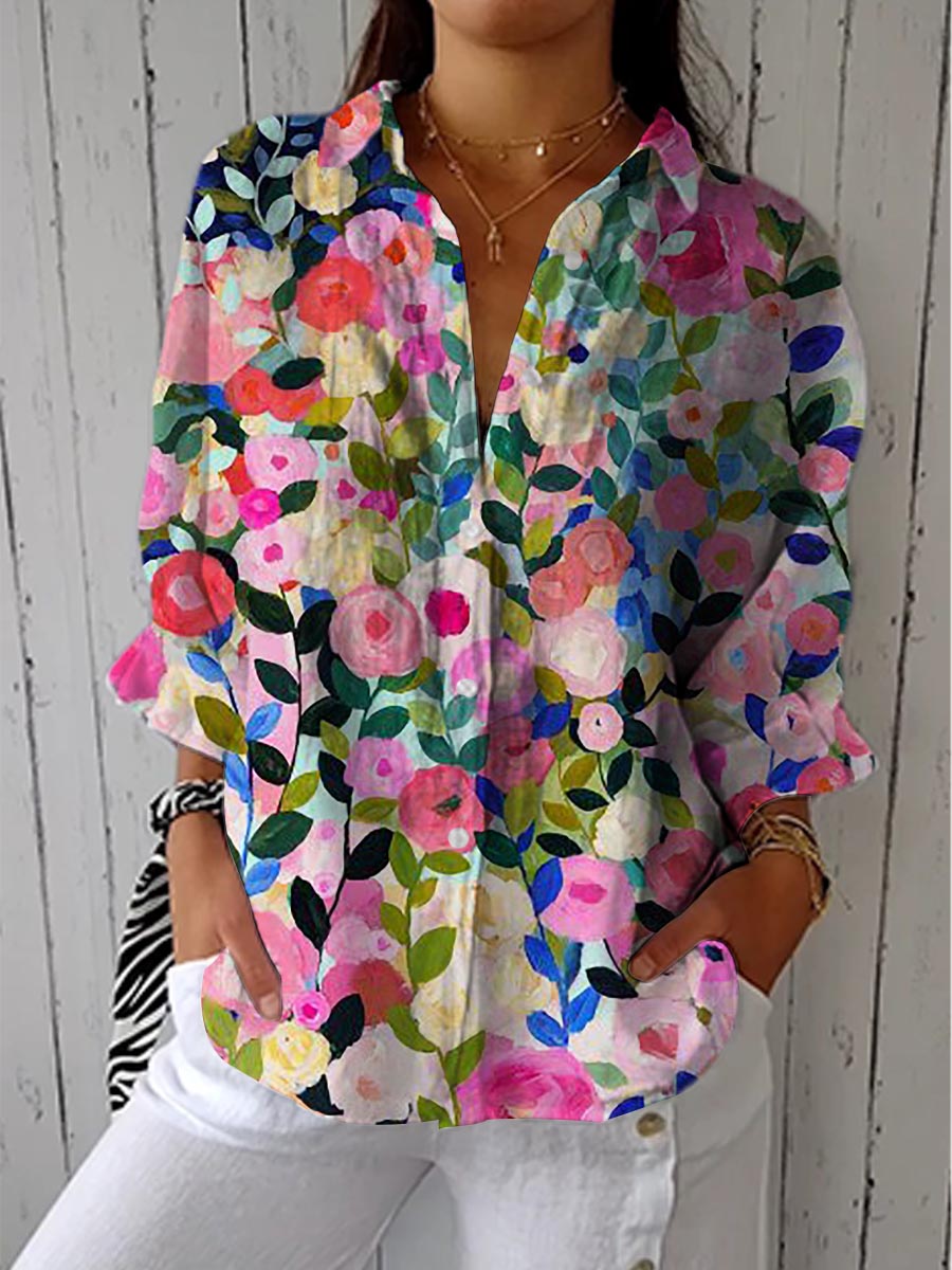 Amber™ | Bloom Canvas Blouse