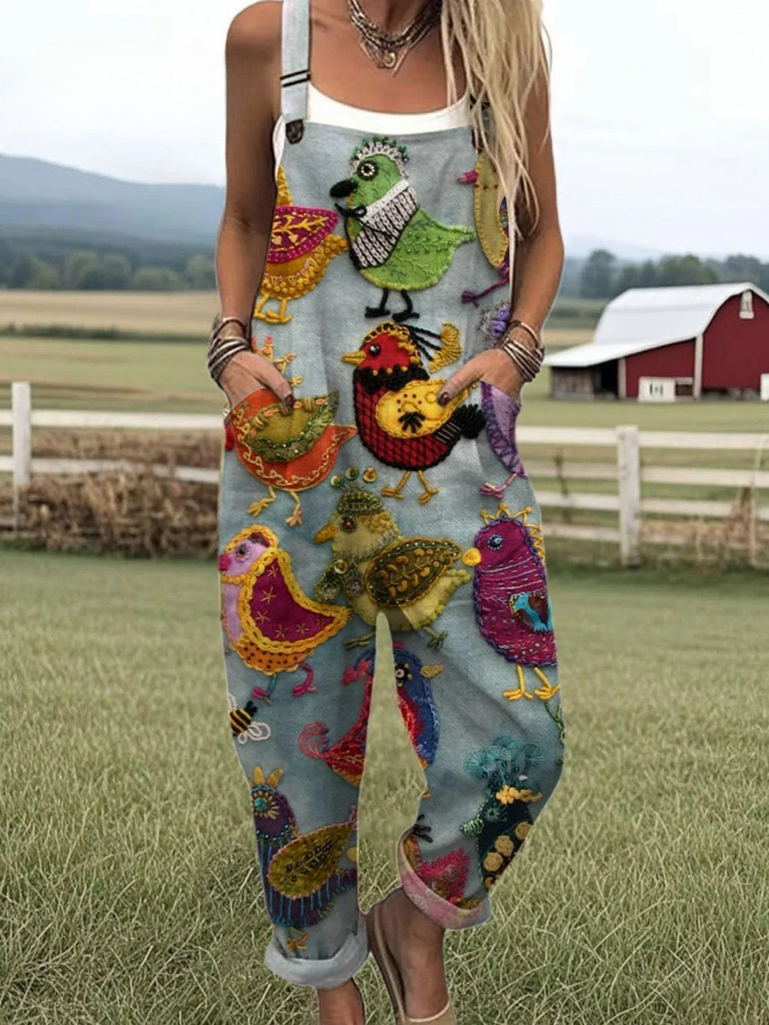 Stella™ | Vintage Colourful Bird Jumpsuit