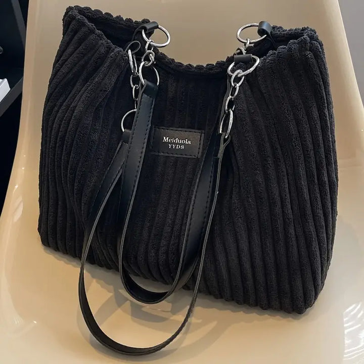Makayla™ | Onyx Corduroy Tote Bag