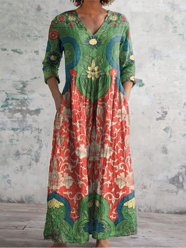 Olivia™ | Vintage Floral Print Dress