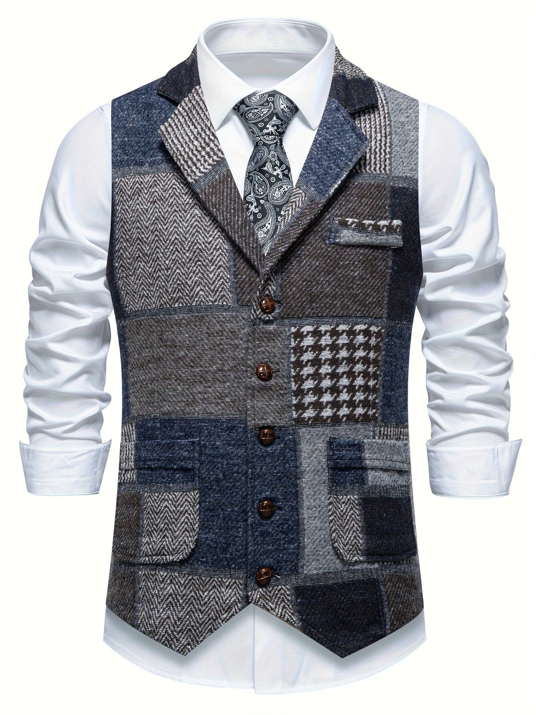 Brooklyn™ | Patchwork Tweed Waistcoat