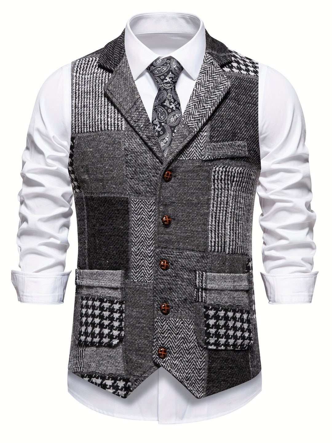 Brooklyn™ | Patchwork Tweed Waistcoat